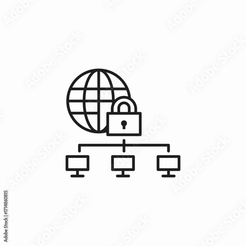 secure network lock icon sign vector