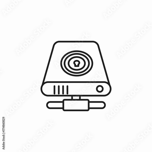 secured drive key icon sign vector