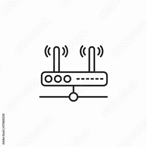 wireless router connection icon sign vector