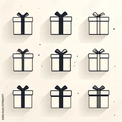 Gift boxes in various shades