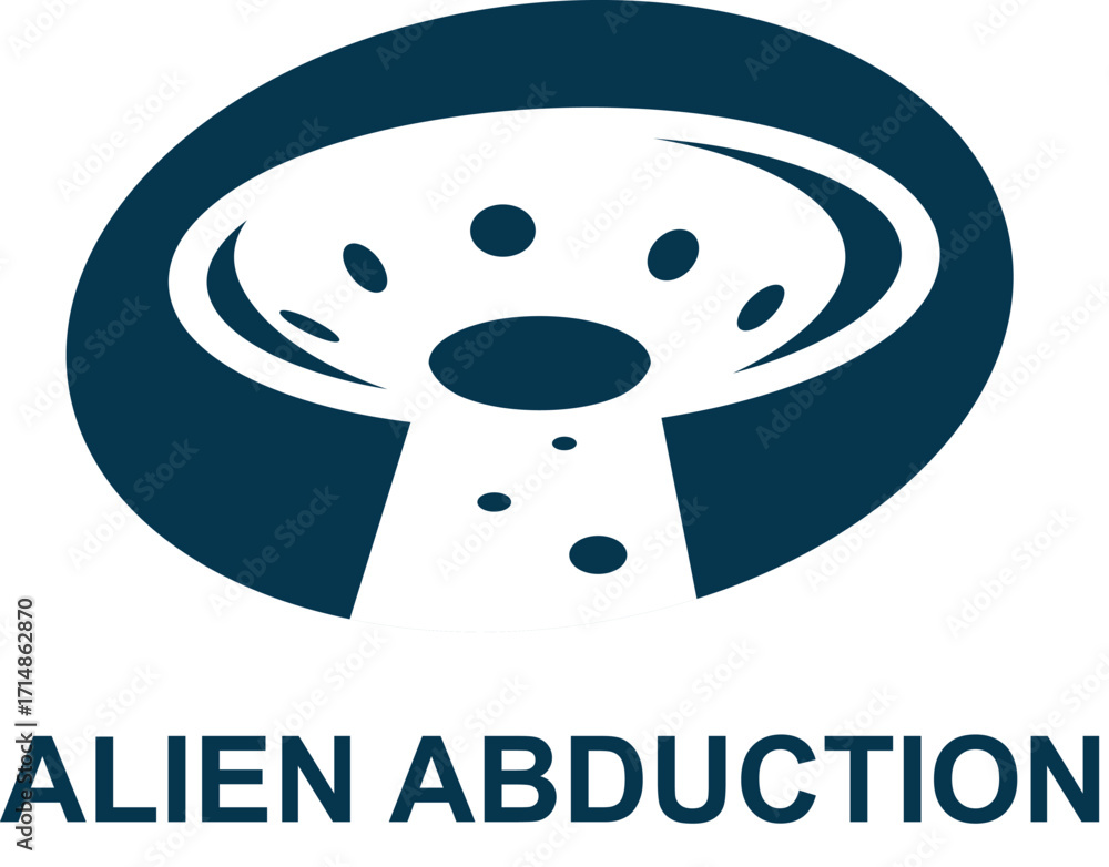 Obraz premium Alien spaceship with light beam
