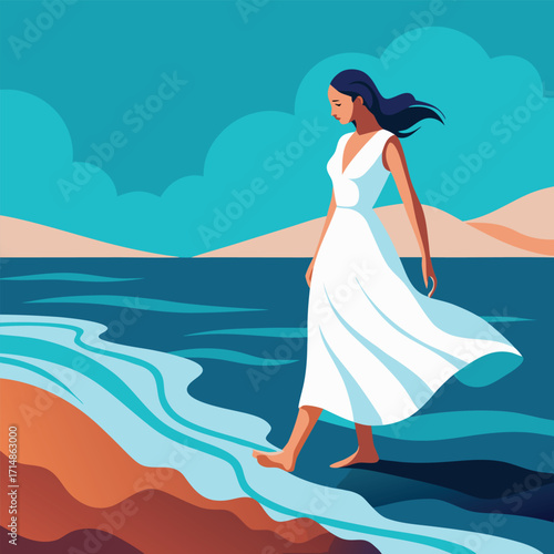 Peaceful Beach Stroll