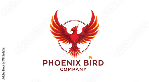 Fiery Phoenix Esport Gaming Mascot Logo Illustration