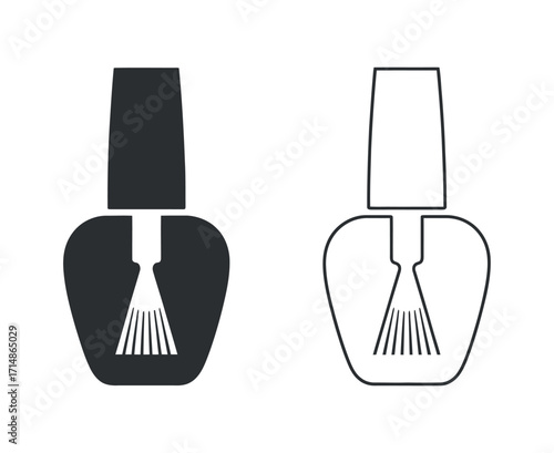 Nail Polish Bottle with Brush Icon Vector Illustration for Beauty and Manicure Design