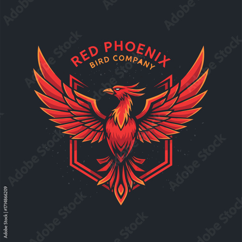 Majestic Phoenix Emblem for Bird Company Logo