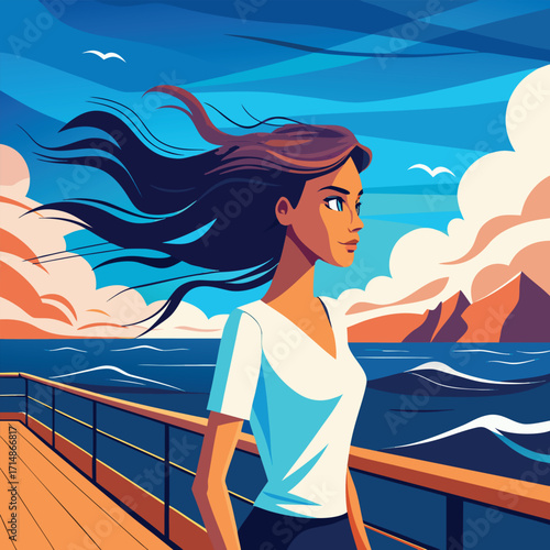 Woman Ocean Journey