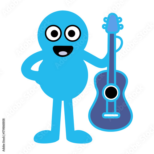 funny cartoon guitar player