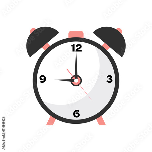 Essential analog alarm clock icon, a clear concept for managing time and daily wake-up calls