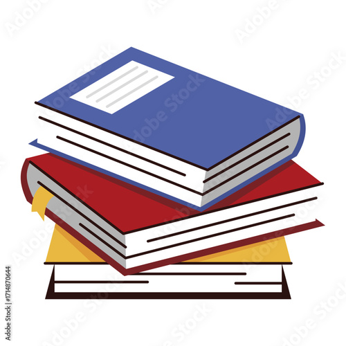 Stack of Books Illustration for Education and Reading Resources