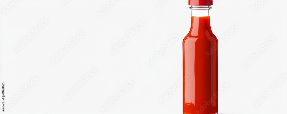 Obraz premium Red Hot Sauce Bottle Still Life on White, condiment , spice