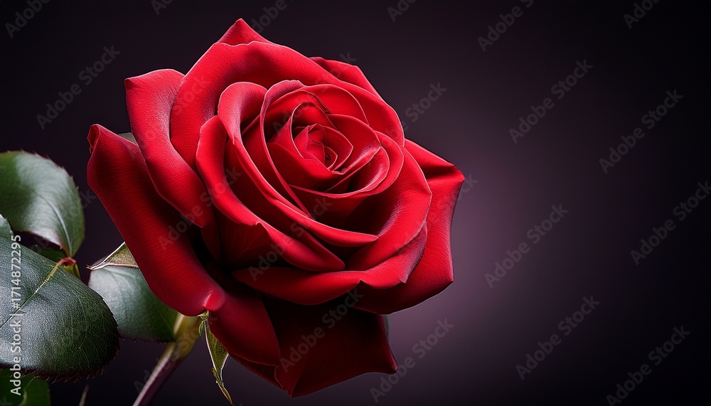 Fototapeta premium Single Deep Red Rose Flower