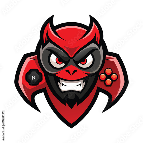 Gaming Controller Mascot Logo Stylized Art