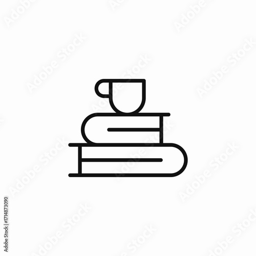 books and coffee cup icon sign vector