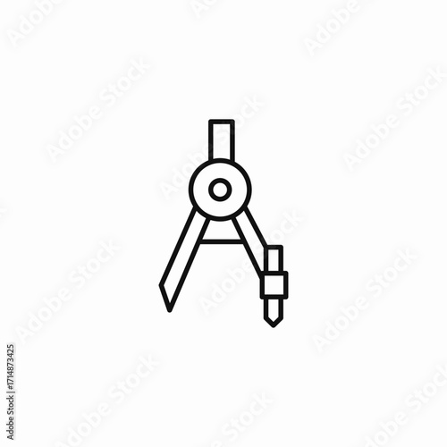 drawing compass tool icon sign vector