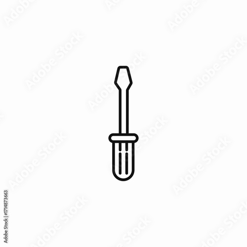 flathead screwdriver tool icon sign vector