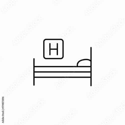 hospital bed symbol icon sign vector