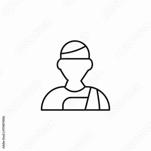 injured patient sling icon sign vector