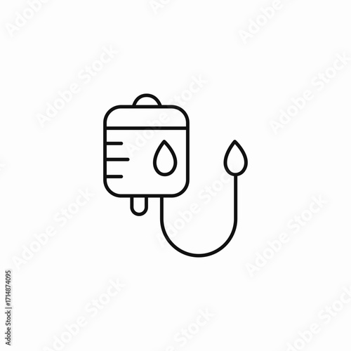 iv drip bag icon sign vector