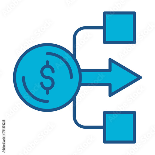 Financial Guide Icon In Blue Monochrome Flat Design, Vector Illustration