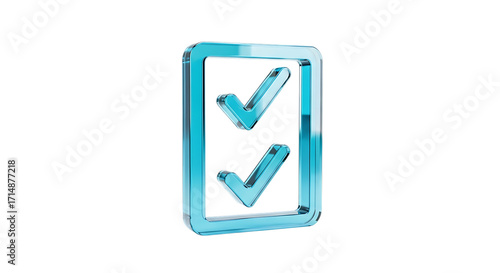 Free Download Blue glass checklist icon isolated on transparent background - GFXLoad