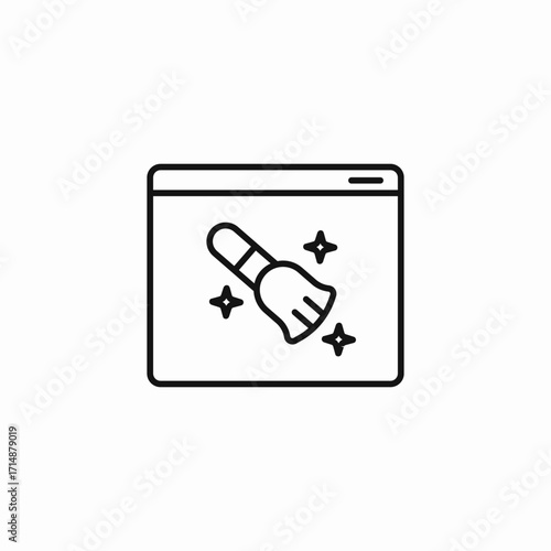 clean sweep browser icon sign vector