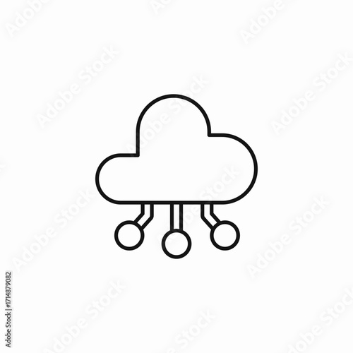 cloud database connection icon sign vector