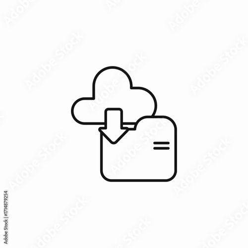 downloading cloud folder icon sign vector