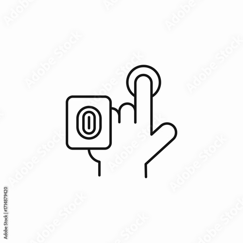 fingerprint scanner touch icon sign vector