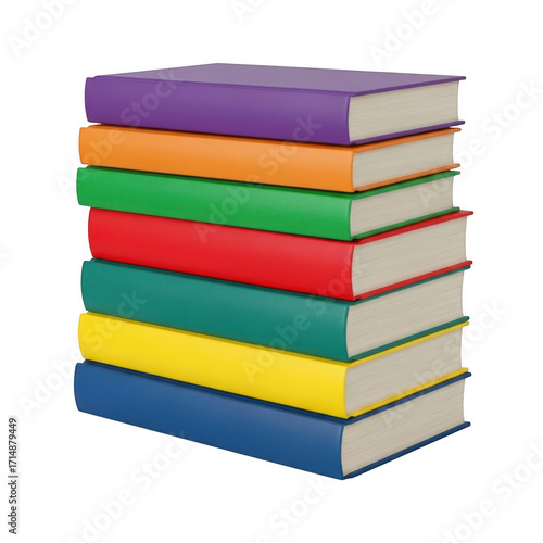 Wallpaper Mural 3d stack of colorful books isolated on transparent background Torontodigital.ca