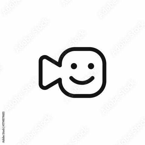 happy smiley video camera icon sign vector
