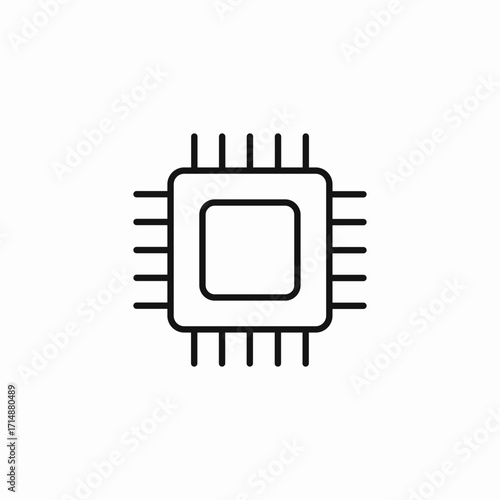 processor chip circuitry icon sign vector