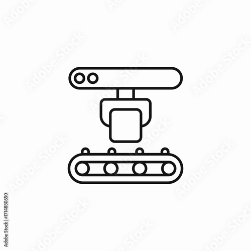 robotic arm conveyor icon sign vector