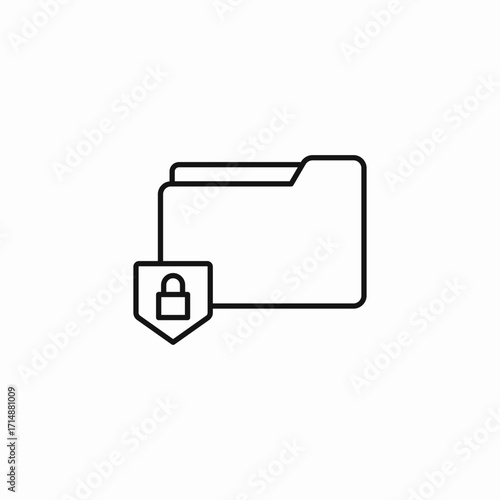 secure file folder icon sign vector