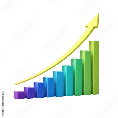 Free Download 3d upward trend graph isolated on transparent background - GFXLoad