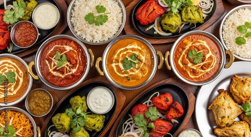 Exquisite Indian Cuisine Full Meal Feast Delicacies and Traditional Dishes