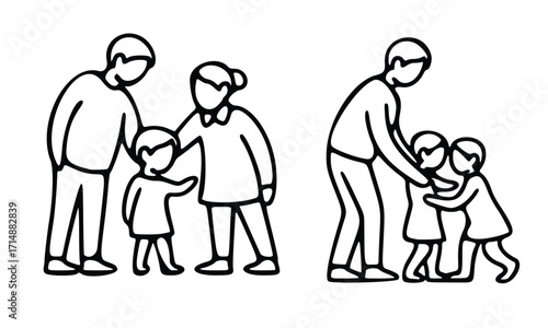 Family Moments in Illustration: A heartwarming illustration depicting a family of different generation, with an emphasis on the bond and care that family provides in their daily life.
