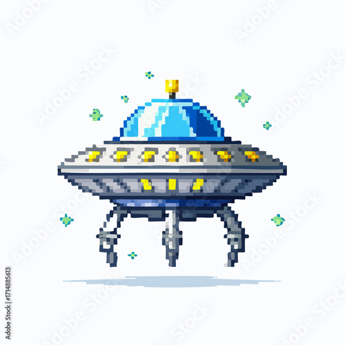 Icon Ufo Pixelart for Game Retro