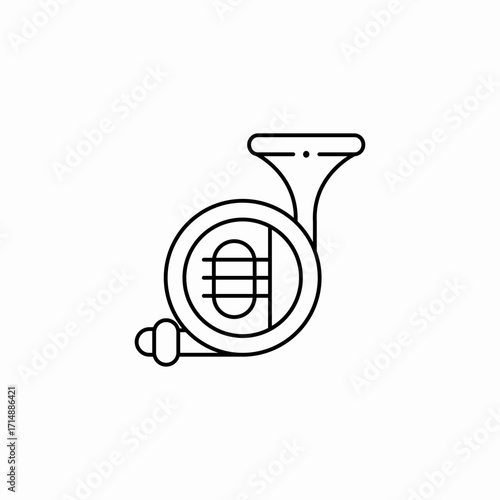 brass french horn icon sign vector