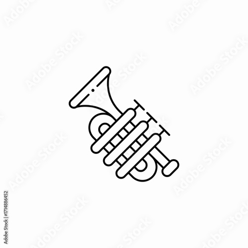 brass trumpet instrument icon sign vector