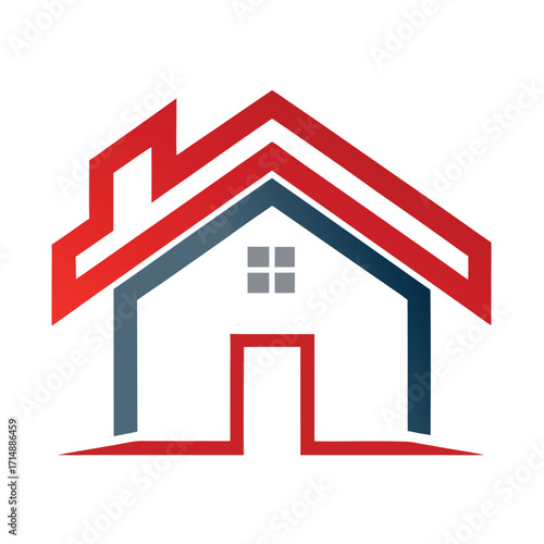 Modern minimalist house outline logo design for real estate businesses and property services