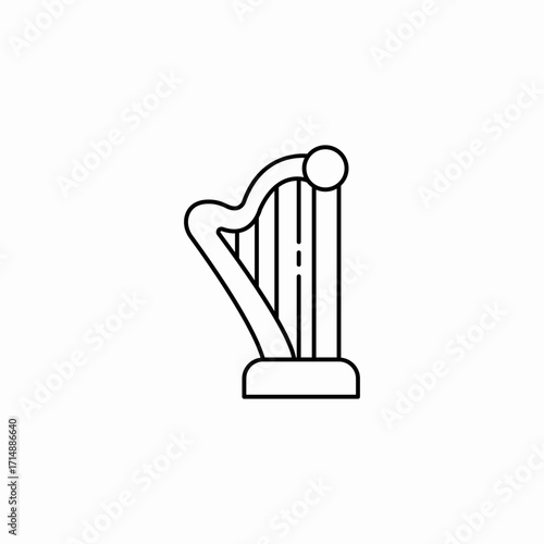 classical stringed harp icon sign vector