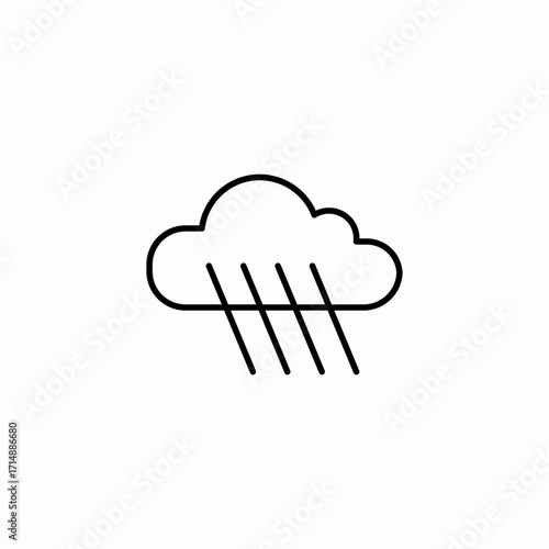 cloud diagonal rain icon sign vector