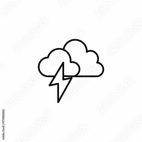 cloudy thunderstorm icon icon sign vector
