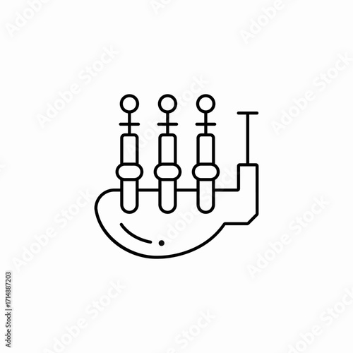 foosball player row icon sign vector