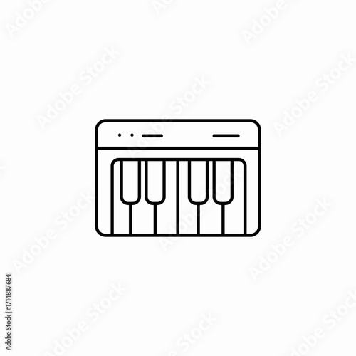 musical keyboard instrument icon sign vector