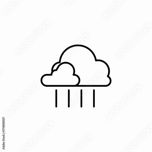 rain with clouds icon sign vector