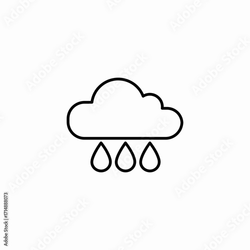 raining cloud drops icon sign vector