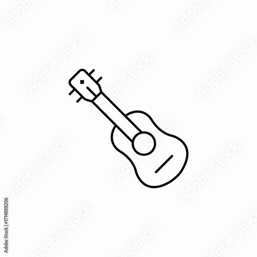 small acoustic guitar icon sign vector