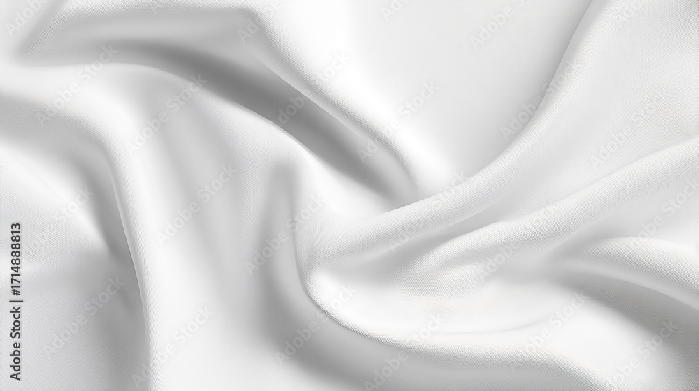 Obraz premium Undulating folds of pure white fabric catch soft light waves