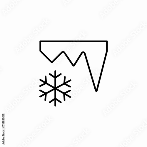 winter snowflake icicle icon sign vector